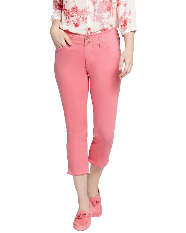 Exclusive Customization Black high-waisted trousers NYDJ Chloe Hollywood Pink Punch Capri