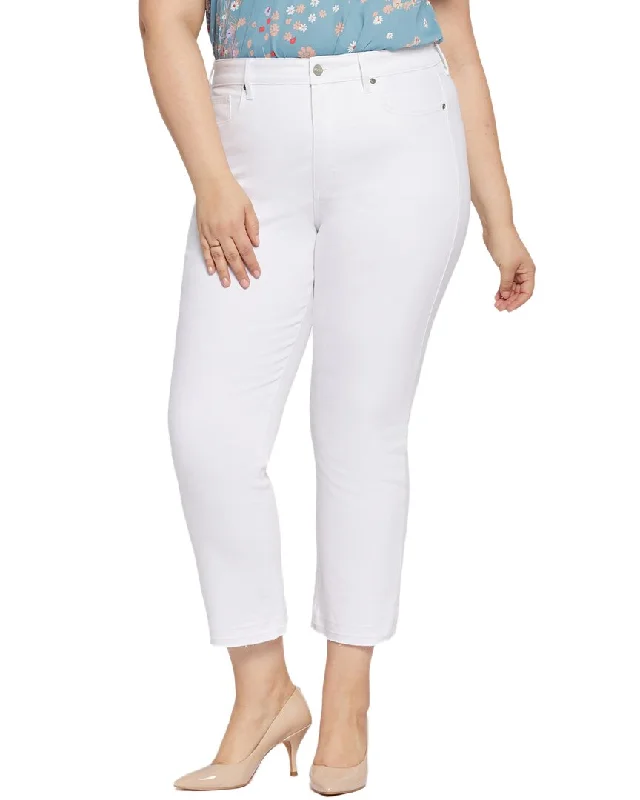 Fashion Expert Stretch denim trousers NYDJ Marilyn Optic White Straight Leg Jean