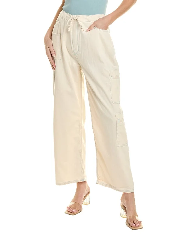 Lace Design Trendy chic cargo pants Triarchy Ms. Madge Drawstring White Cargo Jean