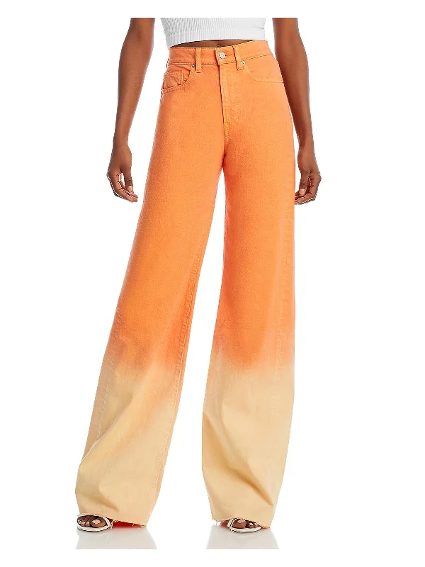 Design Must-have Retro flare pants Womens High Rise Ombre Wide Leg Jeans