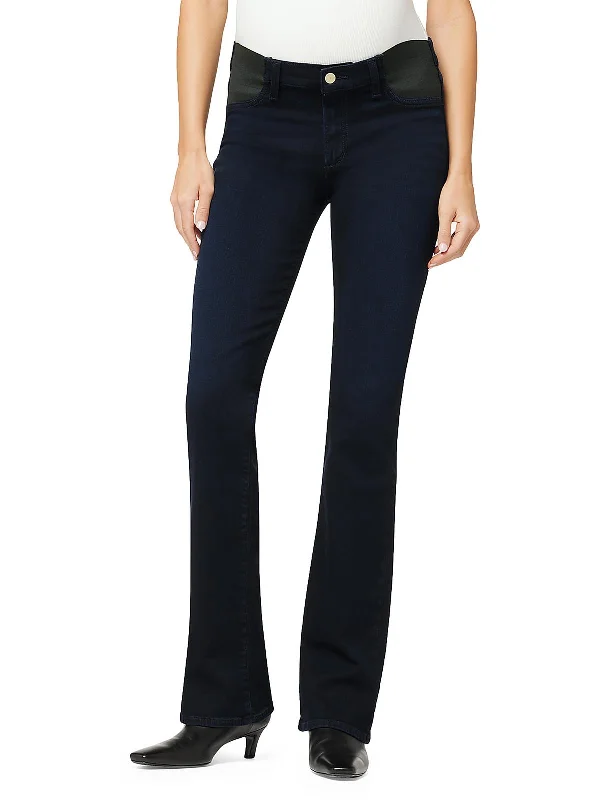 Elegant Comfort Wide-leg palazzo pants Womens Mid-Rise Maternity Bootcut Jeans