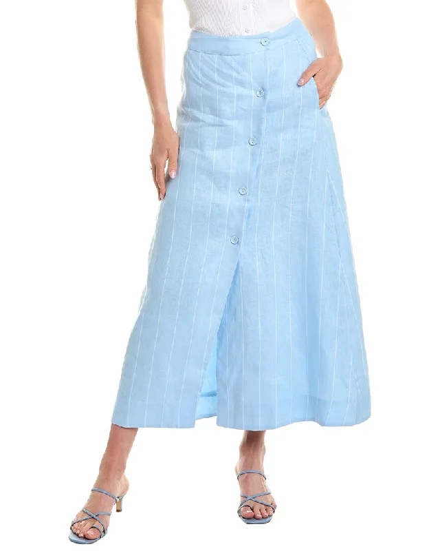 Fashion Concept Satin pleated skirt Nicholas Eliora Linen-Blend Skirt