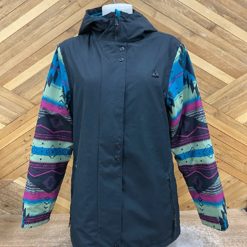 Aperture- Insulated women's Ski Jacket : Black/arm pattern -women-MD