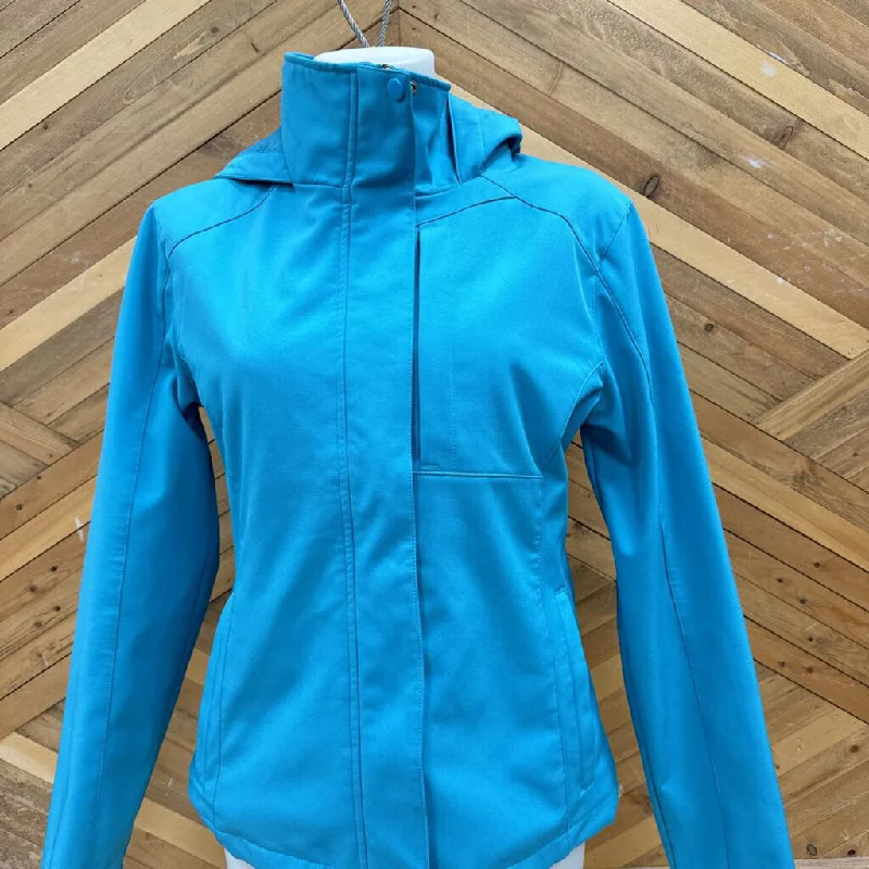 Avia - Women's Hooded Softshell Jacket: Light Blue-women-MD