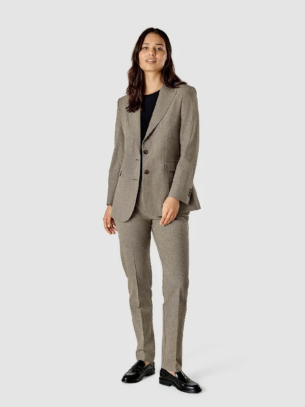 Elegant Series Satin Essential Suit Tapered Latte