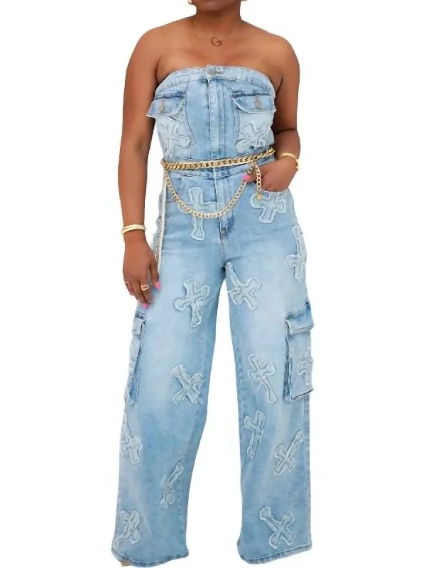 Highly Favored Jumpsuit In Denim