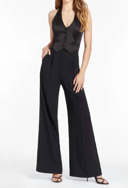 Unique Fashion Shaping bodysuit Isadore Tuxedo Jumpsuit In Black