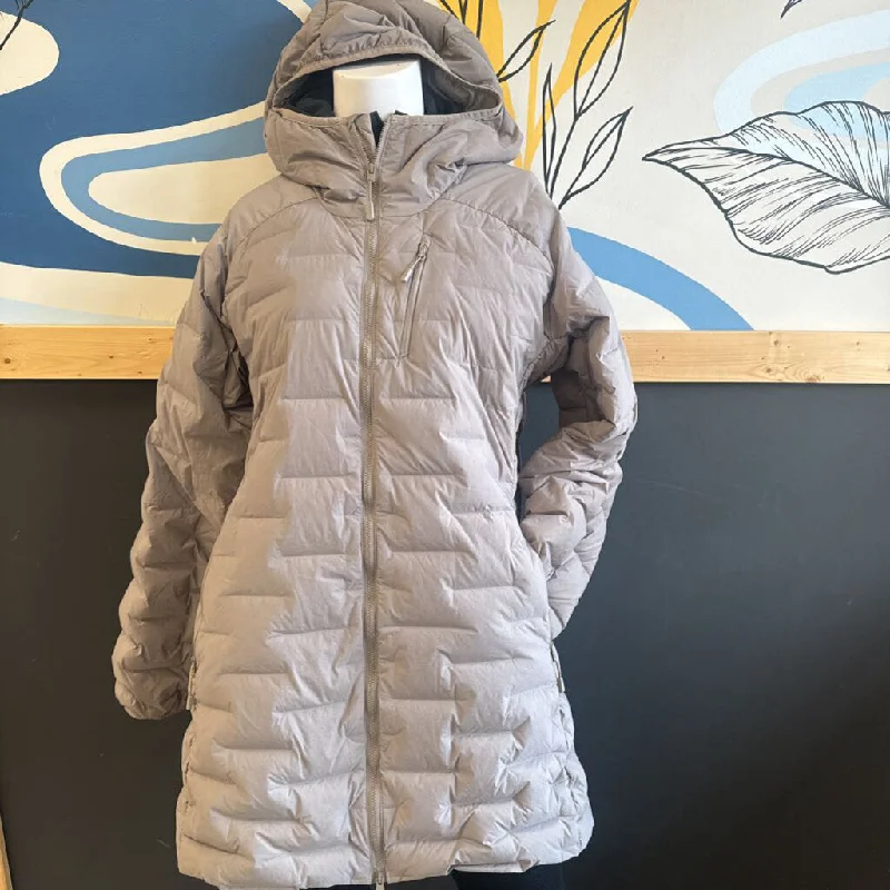 Mountain Hardwear - Women's Long Hooded Stretchdown Jacket - MSRP $450: Beige-women-MD