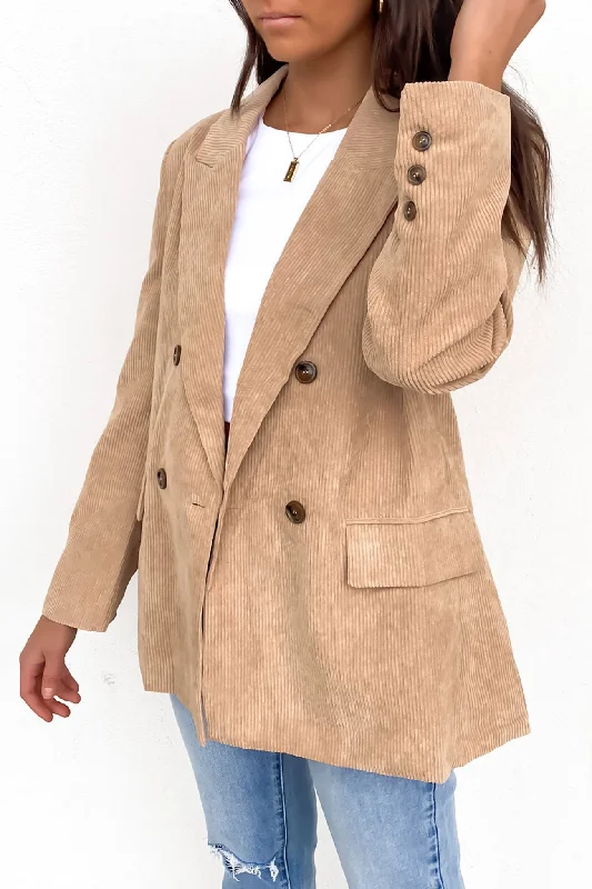 Must-have For Autumn And Winter Ski jacket Taleah Cord Blazer Beige