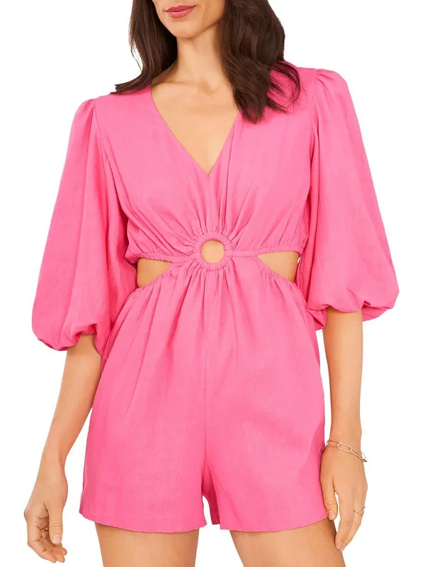 Womens Cut Out V Neck Romper