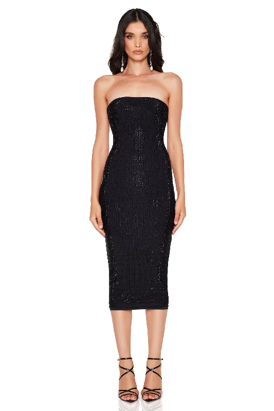 Fashion Touch Sequin halter party dress Adriana Midi