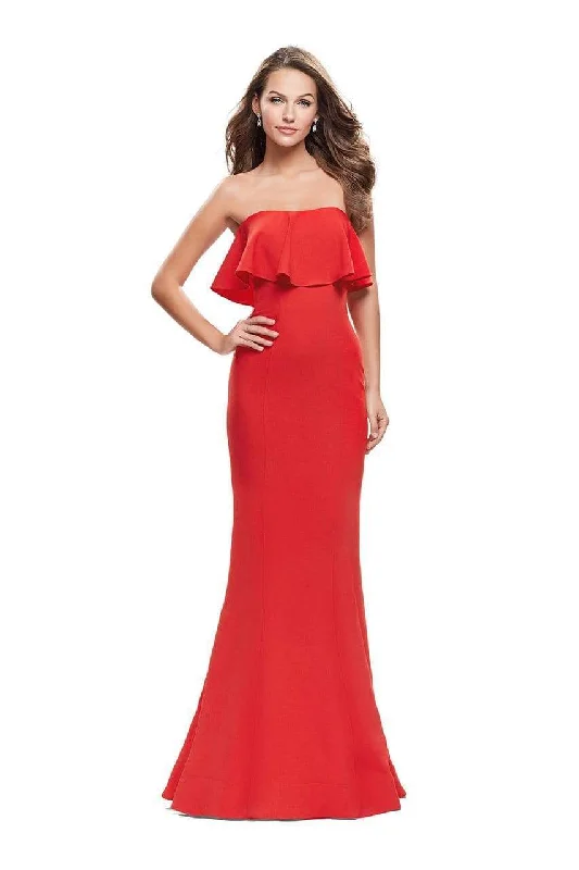 La Femme - 25419 Strapless Fitted Ruffled Mermaid Gown