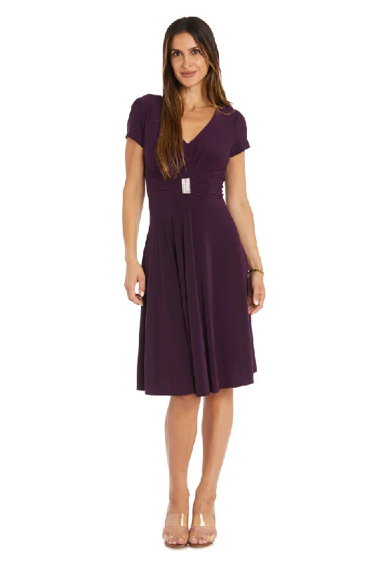 Free Design Satin empire dress R&M Richards 1429 Eggplant 6 Sale