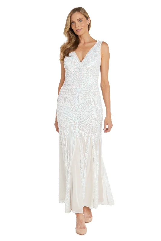 Casual Chic Cowl neck evening dress R&M Richards 1449 Long Formal Sequin Evening Dress