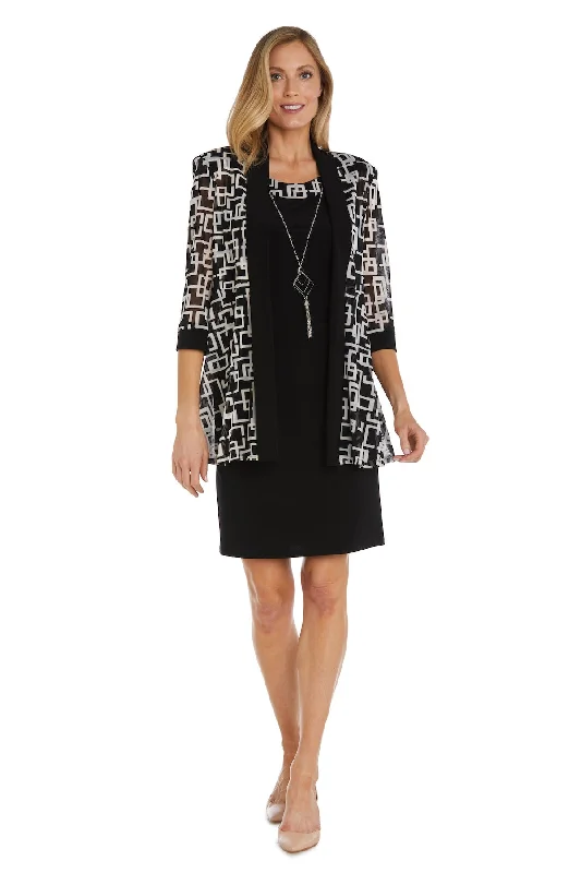 R&M Richards 9693 Short Print Jacket Mother of the Bride Dress