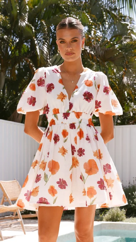 Erin Mini Dress - Springtime Print